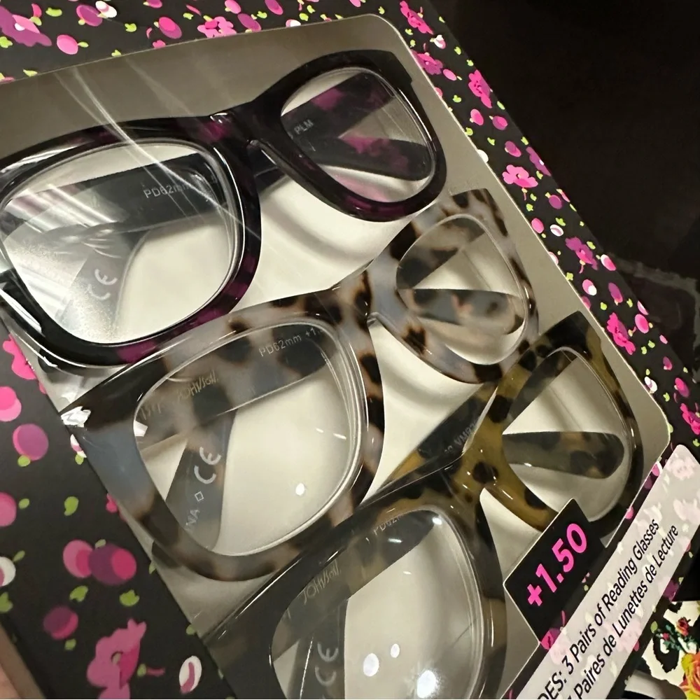 Betsey Johnson 3PCK Reading Glasses Set